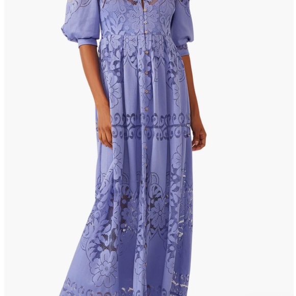 Free people BLACK lace dress with rose slip dress. - Picture 4 of 5